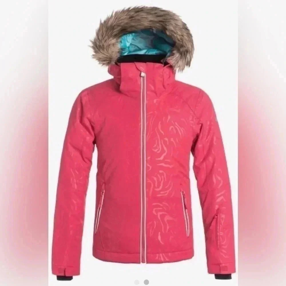 Roxy Girls American Pie Jacket Pink Ski Snowboard Winter Jacket XL 14 ERGTJ03020